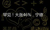 罕见
！大涨46%	，宁德时代港股溢价创纪录