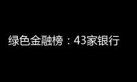 绿色金融榜：43家银行
，谁的答卷合格？谁尚在起步	？