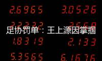 足协罚单
�：王上源因掌掴郭田雨 将停赛3场